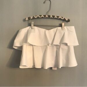 Rebecca Taylor Cream Ruffled Sleeveless Crop Top - Small - Size 2